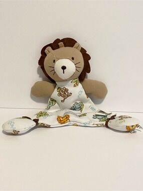 Vitamins Baby Lion Lovey Jungle Print 2011 Security Blanket Cuddle Flat Plush